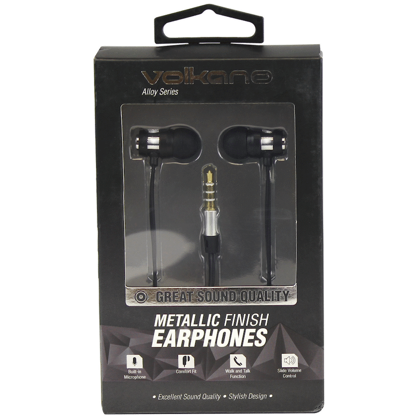 Volkano Alloy Series Metal Earphone - Silver