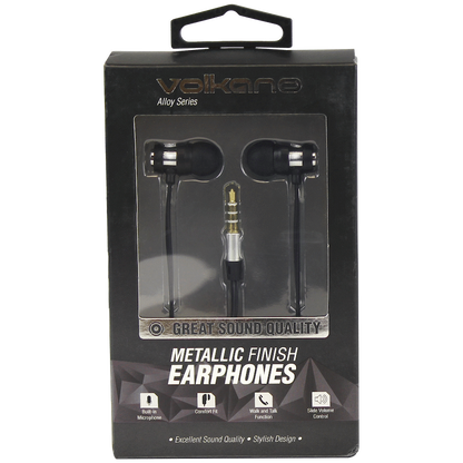 Volkano Alloy Series Metal Earphone - Silver