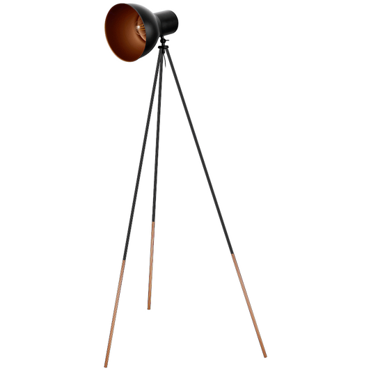 Switched Alora Series Metal Floor Lamp - Black
