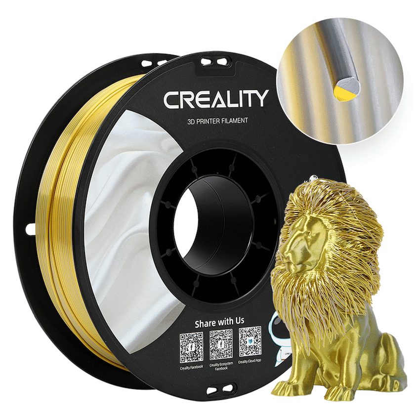 Creality Dual Silk Filament PLA Golden-Silver 1kg