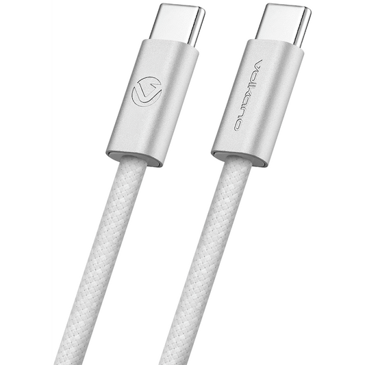 Volkano Weave Series 60w USB C to USB C 1.2m-White