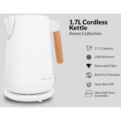 Boden Stark Anson Collection 1.7l 2000w SS Kettle - White