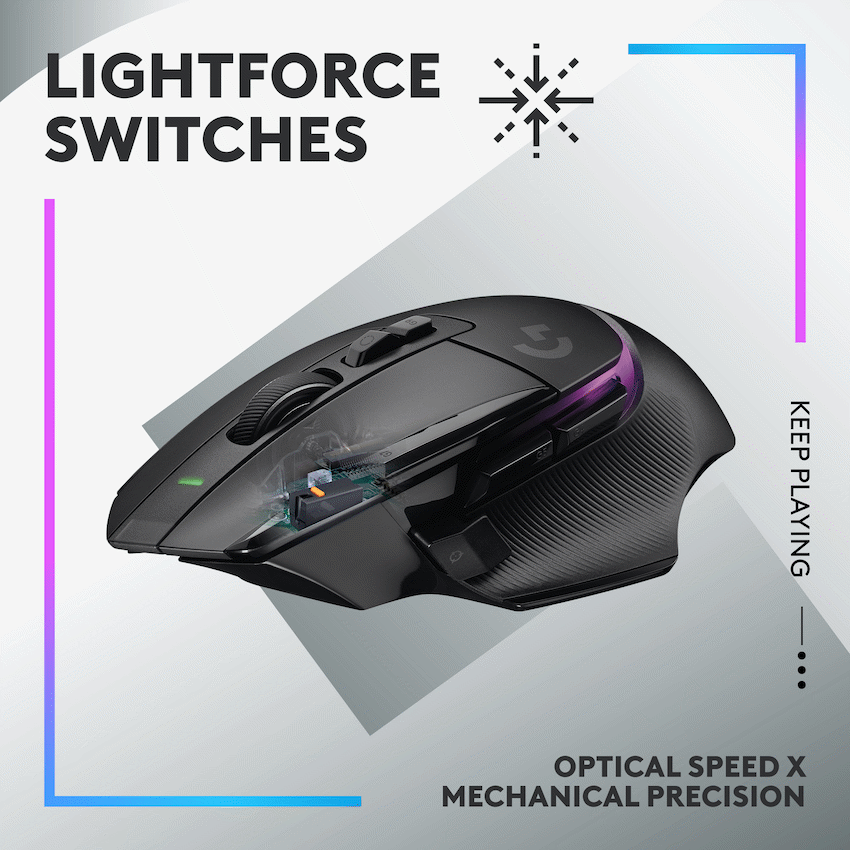 Logitech(R) G502 X PLUS Wireless Gaming Mouse - Black