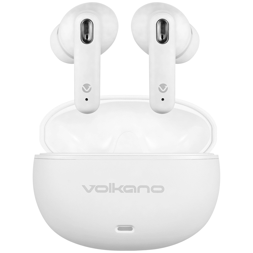 Volkano Pulse Series True Wireless Earphones with Charging Case - White