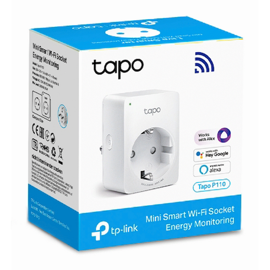 TP-Link Tapo P110 13A 2 Pin Shuco Smart Wi-Fi Plug, Power Monitoring