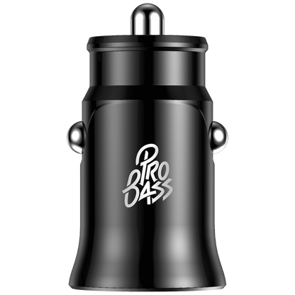 Pro Bass on the Go Dual USB + Type-C 12w Car Charger