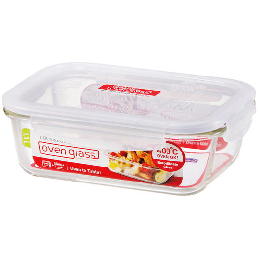 LocknLock Euro Glass container rect 1lt ( Order in Qty of 4)