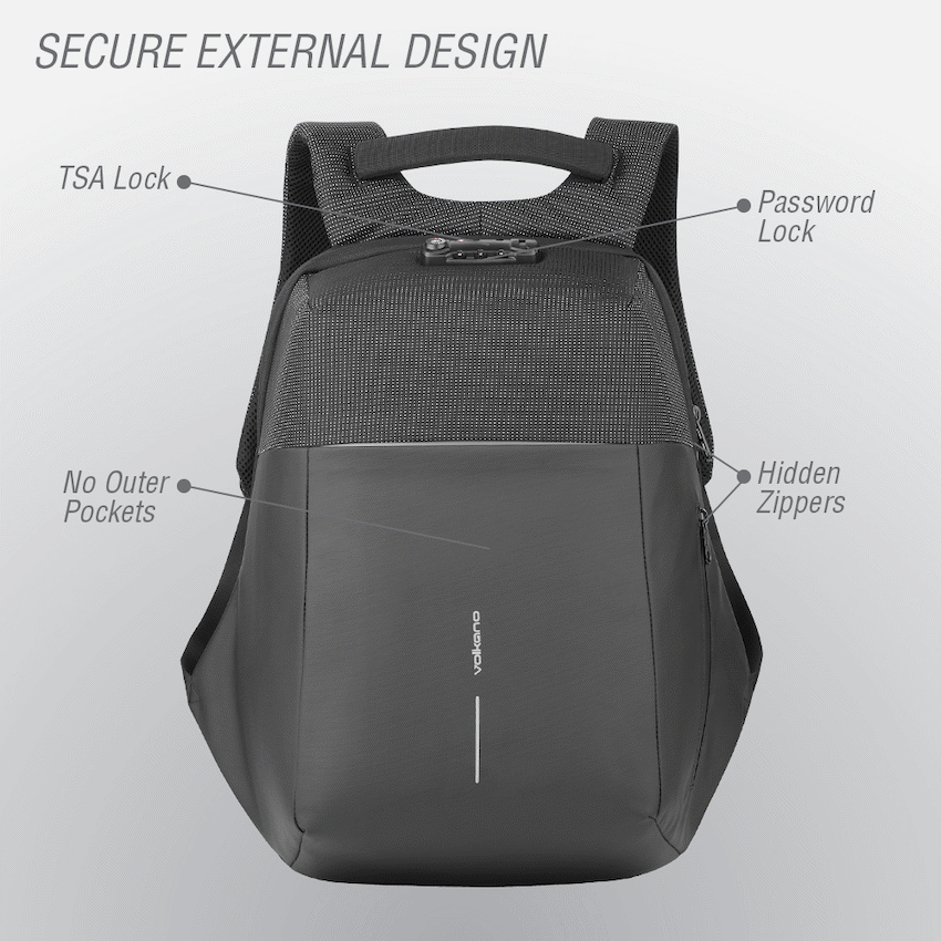 Volkano Smart Deux Dobby 15.6" Laptop Backpack Black