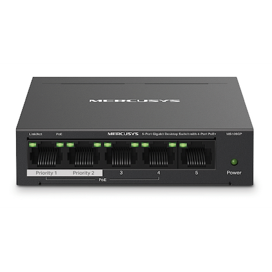 TP-Link Mercusys MS105GP 5-Port Gigabit Desktop Switch with 4-Port PoE+