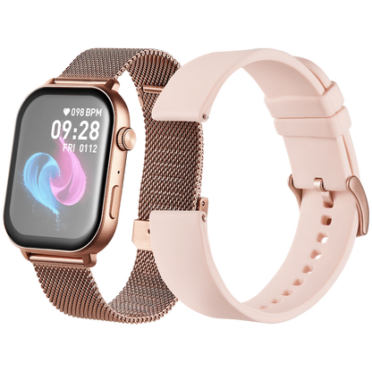 Volkano Trinity Series Smartwatch with Metal Mesh Strap - Gold