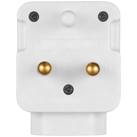 Switched 2-Way Schuko Adaptor - Top and Bottom Loader