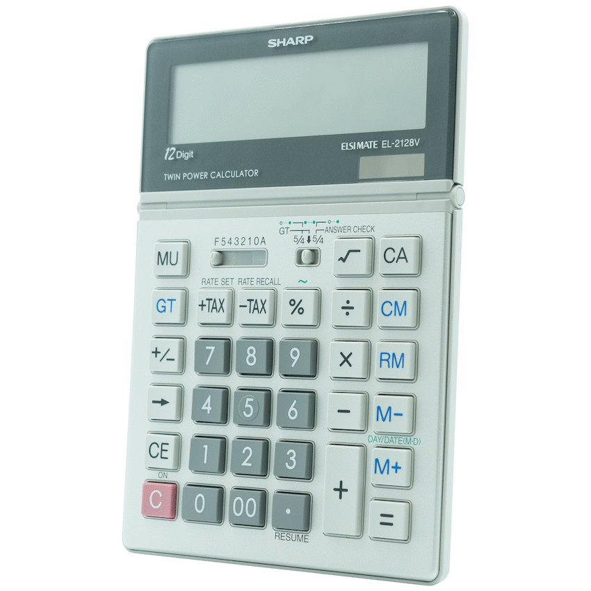Sharp El2128V Semi-Desk Calculator