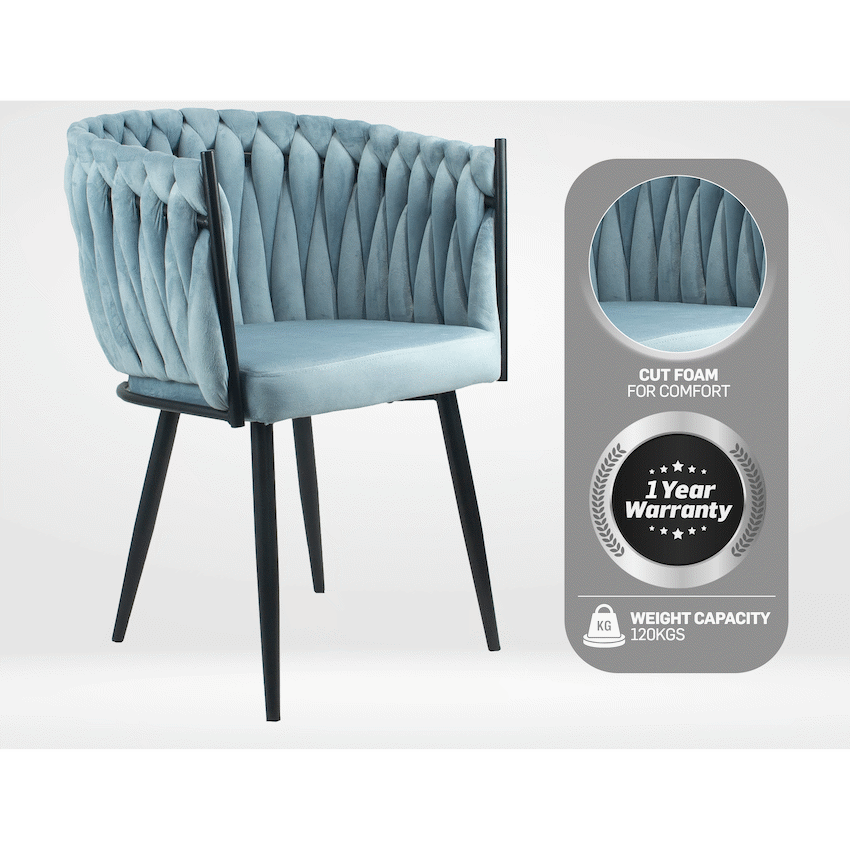 Opulent Casual Chair Hazy Blue - Single