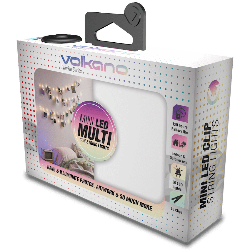Volkano Twinkle Series MULTI(RGB) Photo Clips with LED Lights