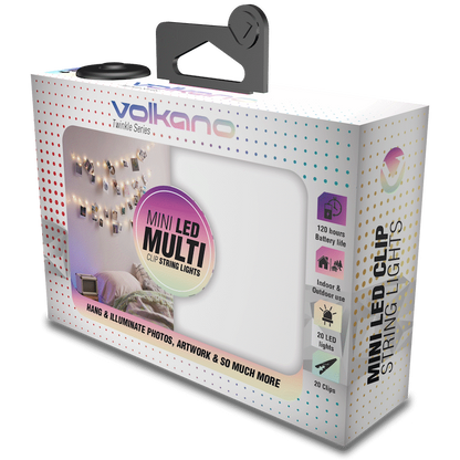 Volkano Twinkle Series MULTI(RGB) Photo Clips with LED Lights