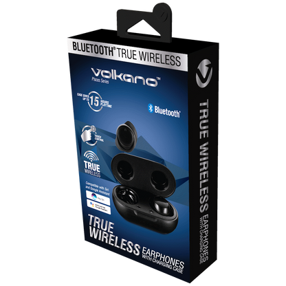 Volkano Pisces Series TWS Earphones + Charging Case - Black