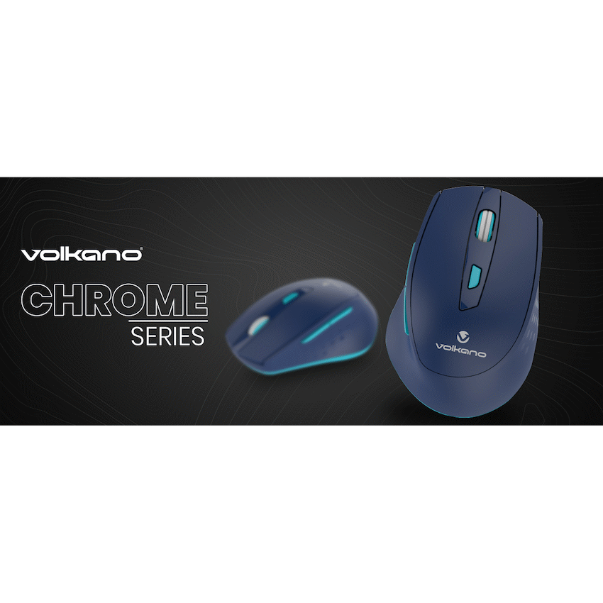 Volkano Chrome Series Wireless Mouse - Blue