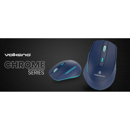 Volkano Chrome Series Wireless Mouse - Blue