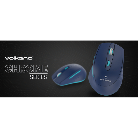 Volkano Chrome Series Wireless Mouse - Blue