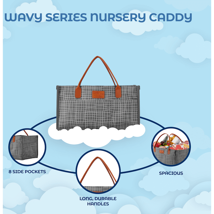 Totes Babe Wavy Series Nursery Caddy Grey