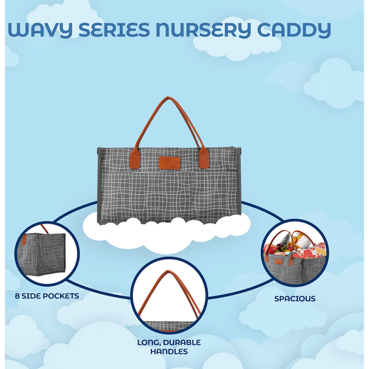 Totes Babe Wavy Series Nursery Caddy Grey