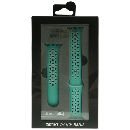 Volkano Smart Watch Band - Sport Silicone - iWatch 38mm - Light Blue and White (S/L)