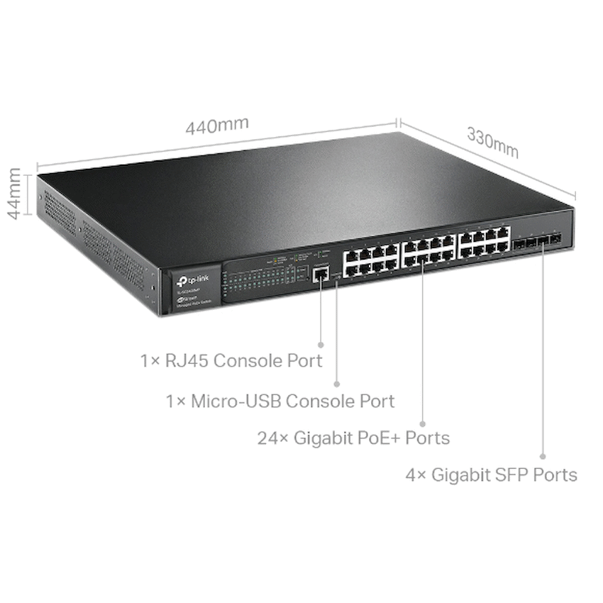 TP-Link SG3428MP JetStream 28-Port Gigabit L2+ Managed Switch with 24-Port PoE+