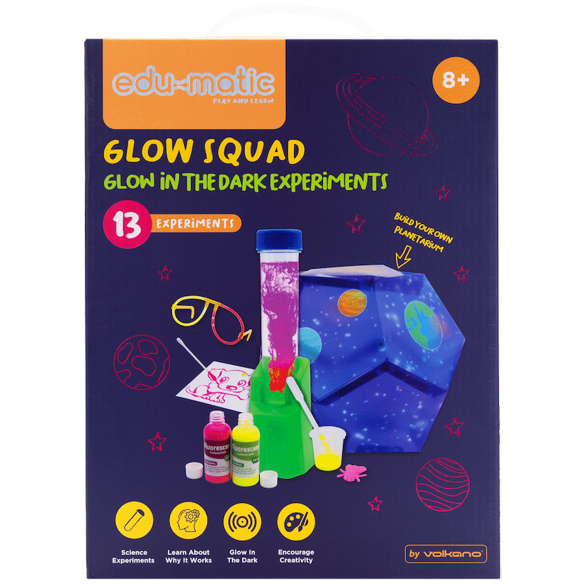 Edu-Matic Glow Squad: Experiment Kit with 13 Fluorescent Experiments