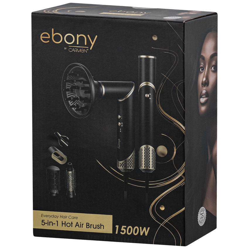Carmen 5-in-1 Hot Air Brush - Ebony