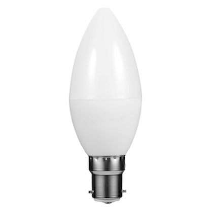 Switched 5w Candle LED Light Bulb B22 - Cool White