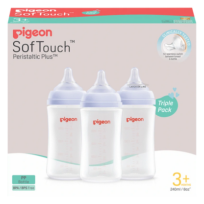 Pigeon Softtouch Bottle 240ml - Triple Pack