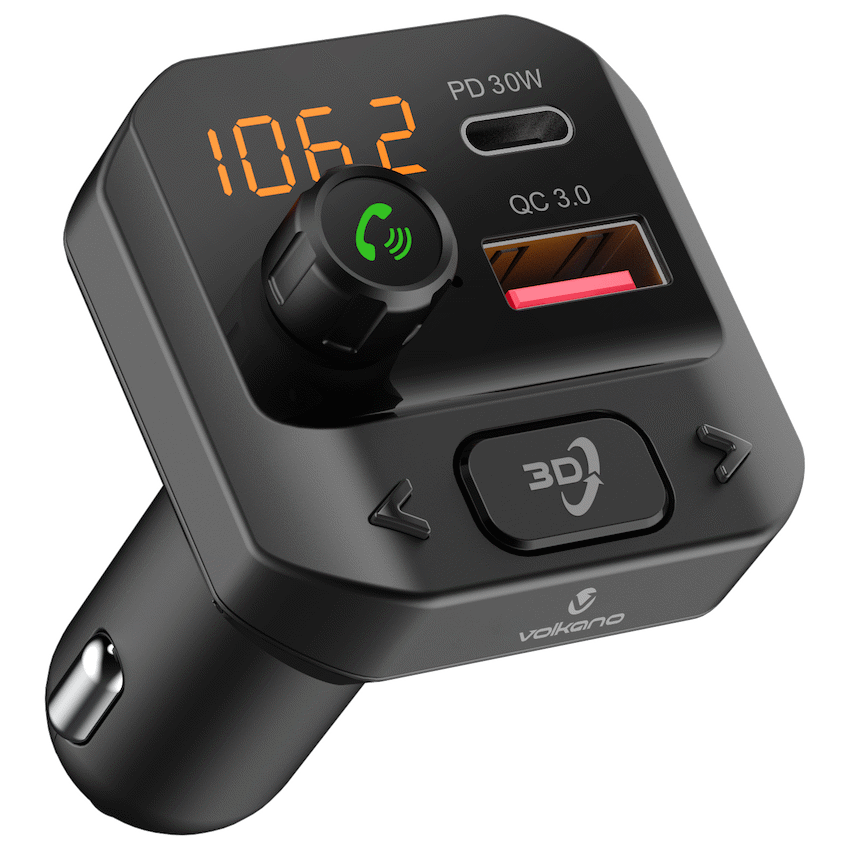 Volkano Grill Series Bluetooth Car Modulator and Charger
