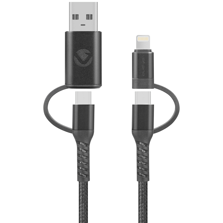 Volkano Weave Series 4-in-1 Charge & Data Cable 60w - 1.2m/4ft