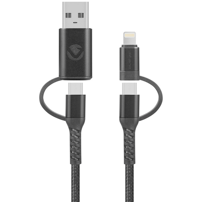 Volkano Weave Series 4-in-1 Charge & Data Cable 60w - 1.2m/4ft