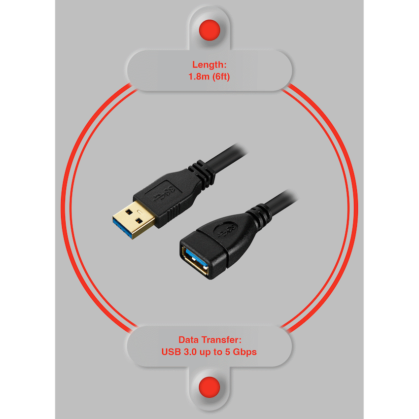 VolkanoX Data Series USB 3.0 Extension 1.8m