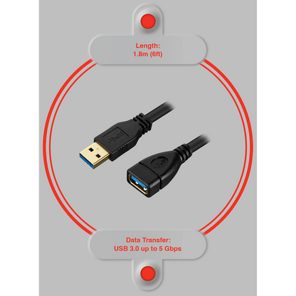 VolkanoX Data Series USB 3.0 Extension 1.8m