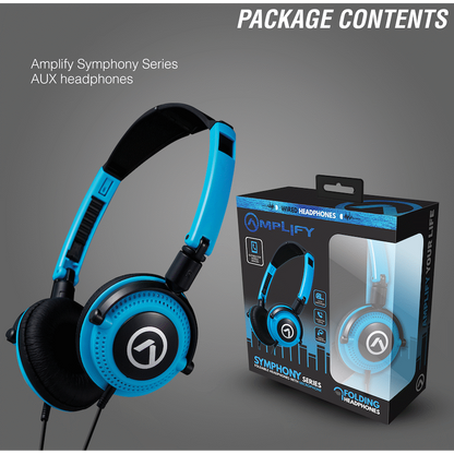 Amplify Symphony Headphones with Microphone - Blue & Black