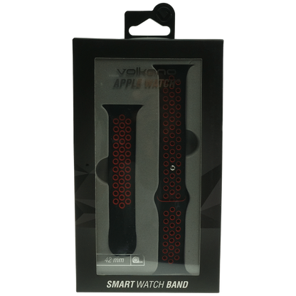 Volkano Smart Watch Band - Sport Silicone - iWatch 42mm - Black and Red S/L