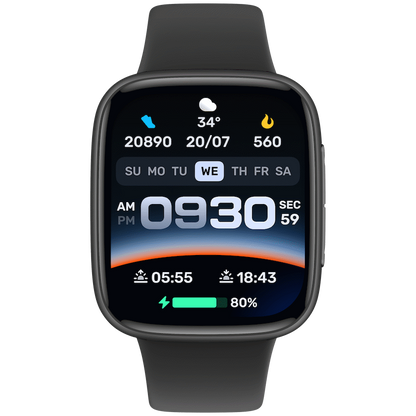 VolkanoX Solaris Series Fitness Smartwatch - Black
