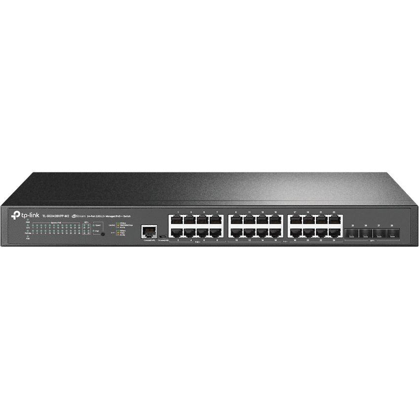 TP-Link Omada SG3428XPP-M2 JetStream 24-Port 2.5GBASE-T and 4-Port 10GE SFP+ L2+ Managed Switch