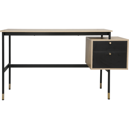 Everfurn Summit Desk with Two Drawers - Black