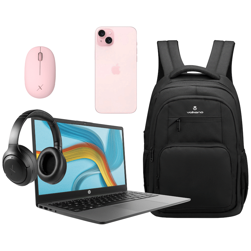 MTP03HX/A iPhone 15 128GB | HP 245 G10 14 inch 8GB/256GB Win11 - Bag+Mouse+Headphone