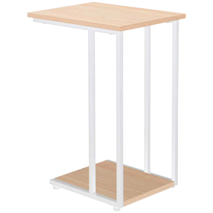 Everfurn Sofa Side Table - Oak and White