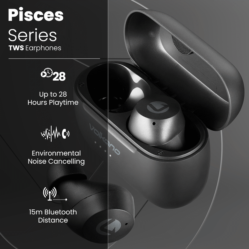 Volkano Pisces 2.0 Series TWS Earphones - Black