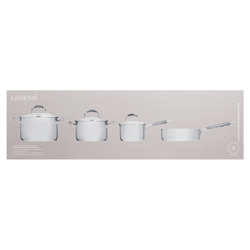 Legend Classic Chef 7 Piece Stainless Steel Cookware Set