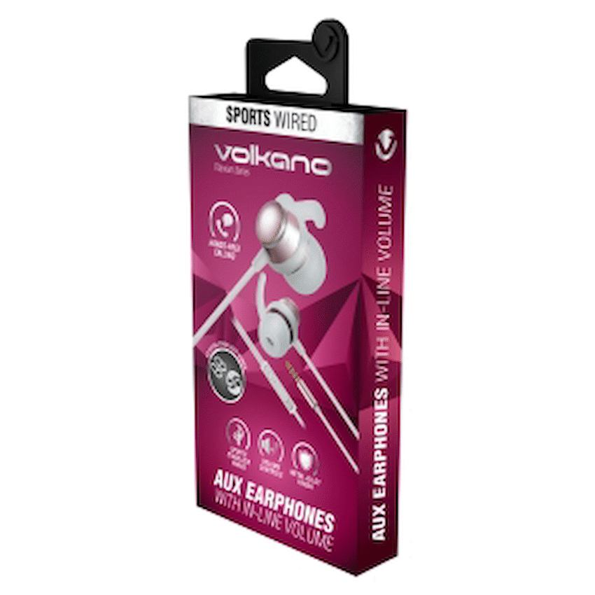 Volkano Titanium Series AUX Earphone - Rose Gold