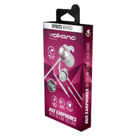 Volkano Titanium Series AUX Earphone - Rose Gold