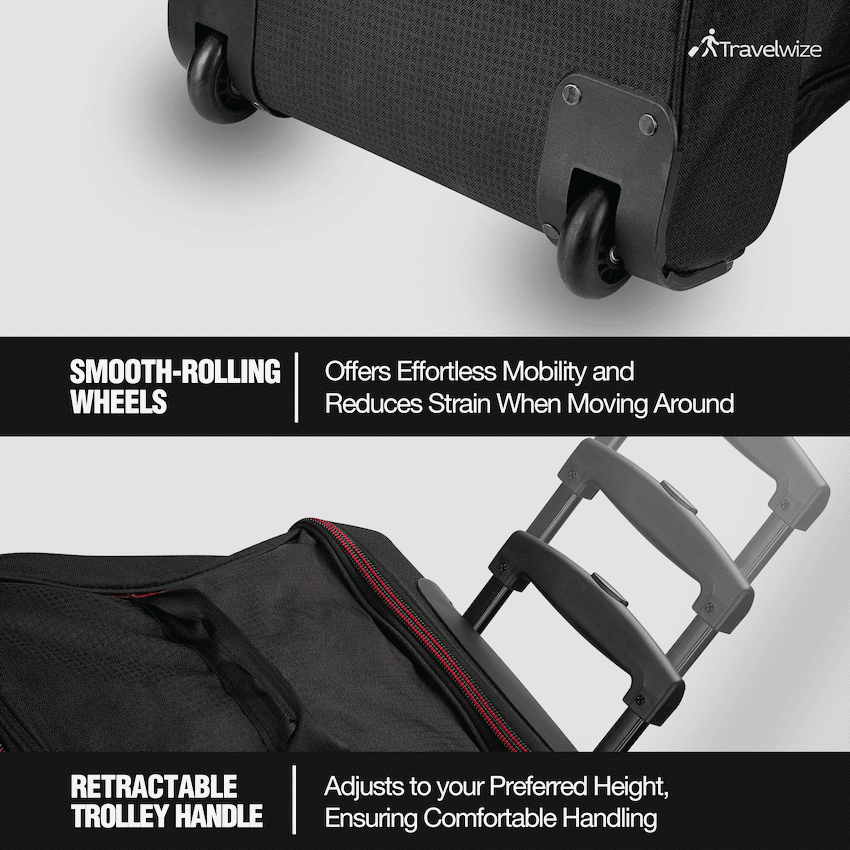 Travelwize Asteroid Trolley Duffle - Black/Red