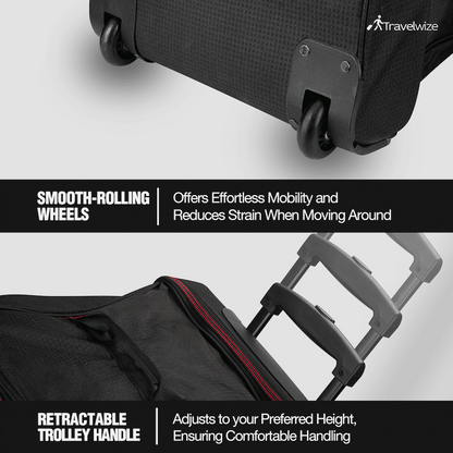 Travelwize Asteroid Trolley Duffle - Black/Red