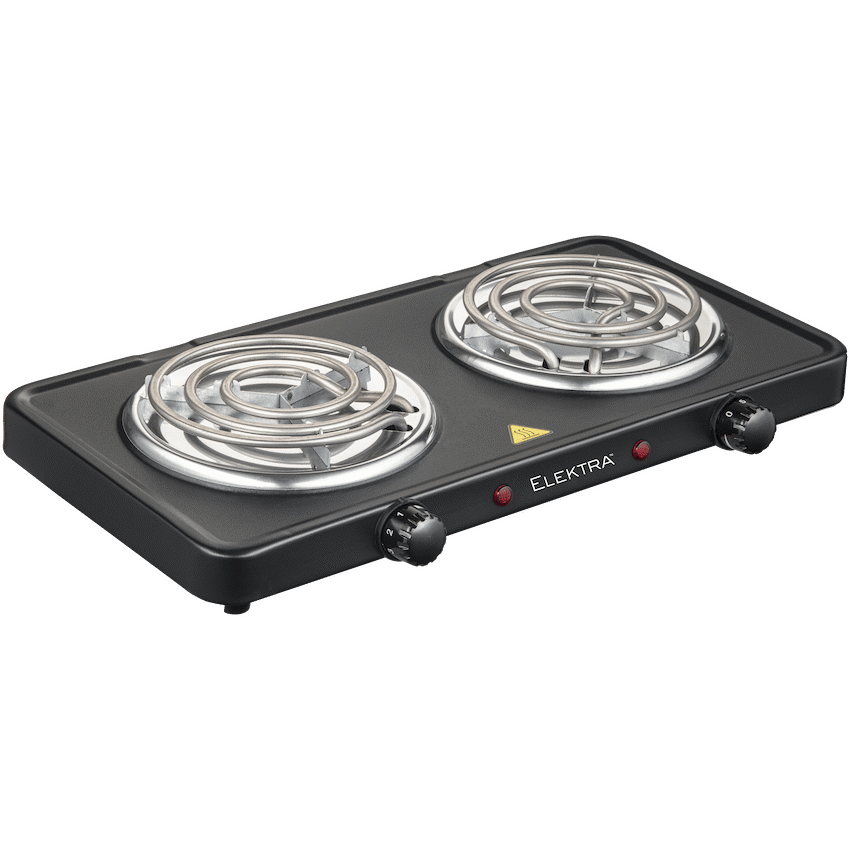 Elektra Double Spiral Hot Plate - Black